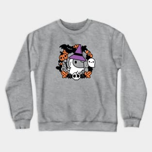 Bubu and Moonch, Halloween Witchy Guinea Pig Crewneck Sweatshirt